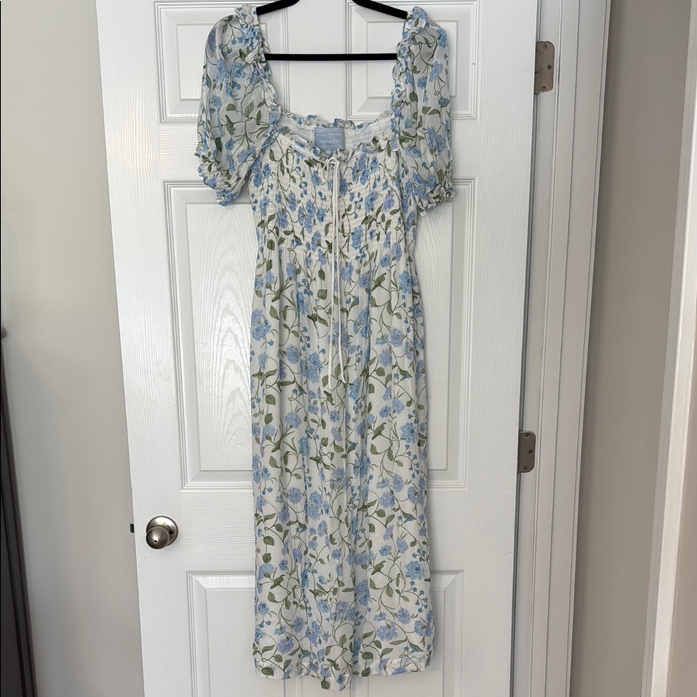 Hill House Scarlett Nap Dress in Peony Bouquet Blue